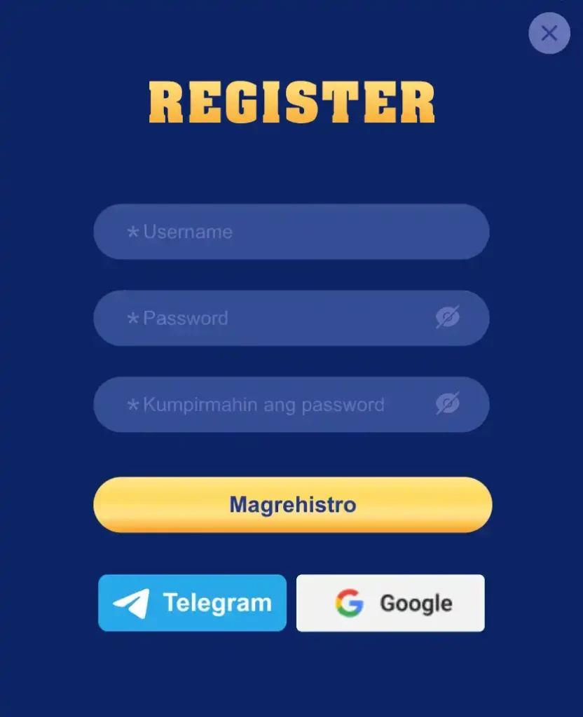 ph799 register page form for creating online casino account